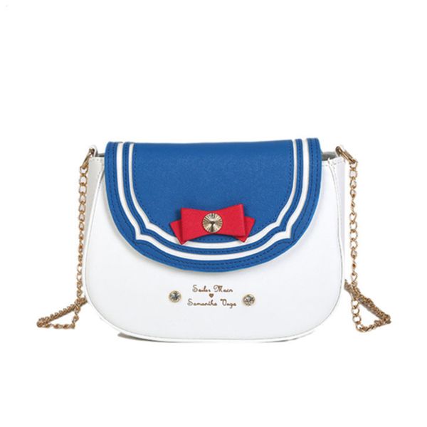 

fun cute sailor moon bow-узел плеча сумка женщины цепи кожа pu цвет hit crossbody сумка flap мини женская сумка