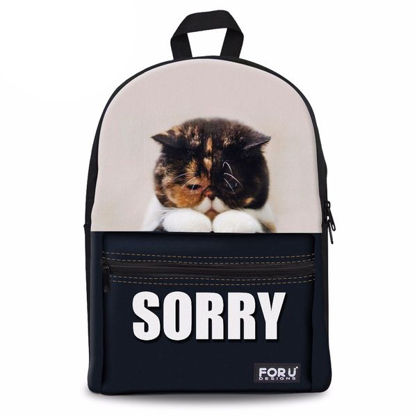 

cute cat women backpack 3d animal rottweiler owl leopard print girls school bagpack female ladies tourism backpacks rucksack