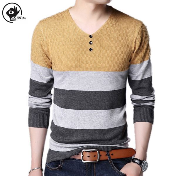 

little raindrop 2020 casual men's bottoming sweater v-neck striped slim fit knittwear mens sweaters pullovers men, White;black