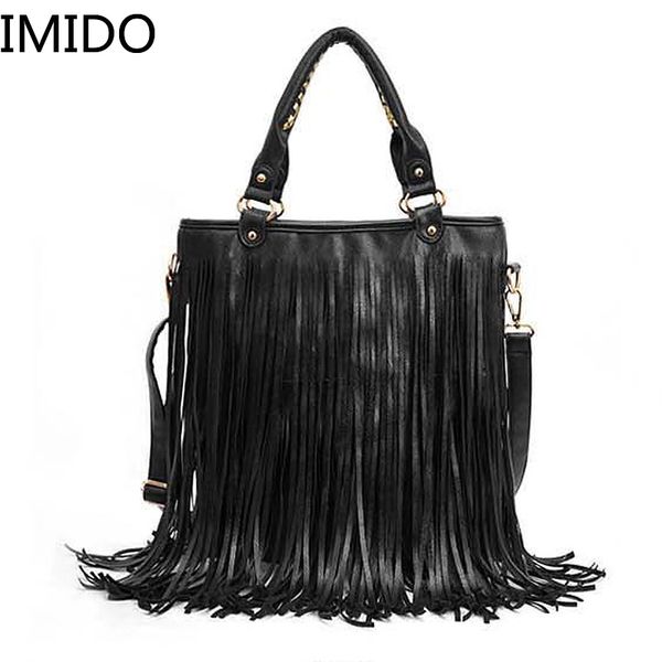 

imido new women retro bag europe united states simple casual tassels bucket bag ladies evening shoulder handbag diagonal package