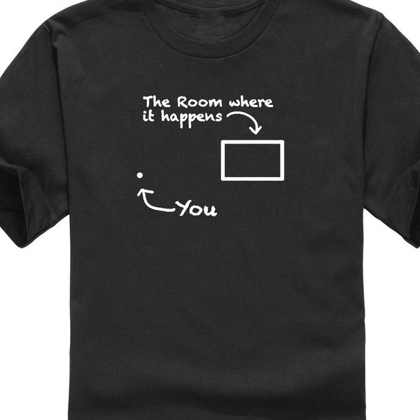 

print casual t shirt brand men's short sleeve o-neck room where it happens casual t shirt, White;black