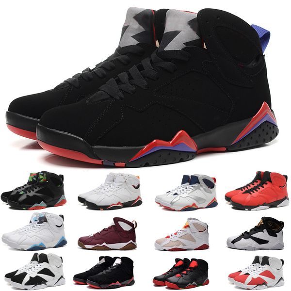 

7 for pure money french blue mens basketball shoes classic 7s vii mid athletic sport sneakers