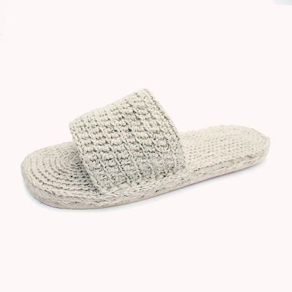 

hand-made jute cotton slipper shoes hemp ecru women men shoes, Red;white
