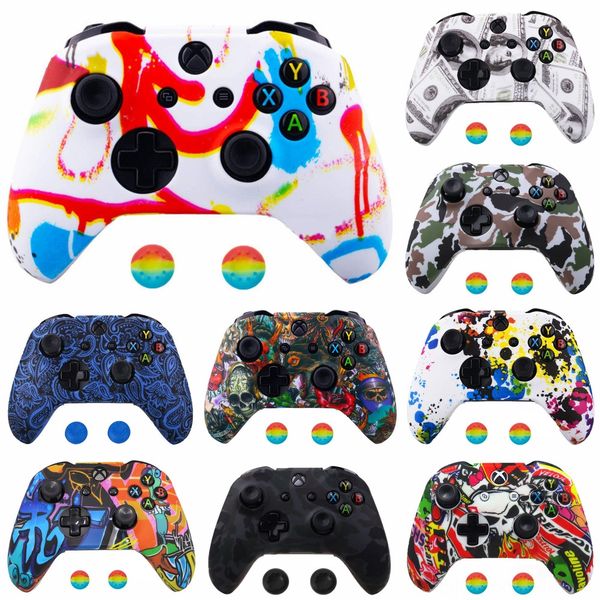 

517xd custom scare party patterned soft touch upper front shell kit case housing for xbox controller elite one model 1698