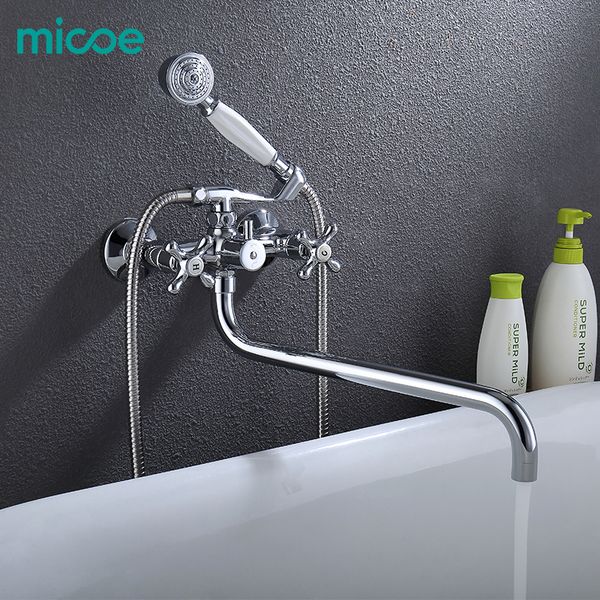 

micoe bathtub faucet wall mounted bath shower faucet bathroom shower set waterfall brass tap mixer m-a3022