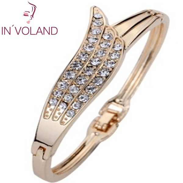 

women casual hollow rhinestone hasp bracelet 6.1cm/2.4inch bangle as picture, Black