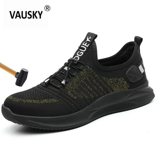 

vausky нерушимого shoesmen стальной подносок anti-smashing безопасность сапоги needleproof работа кроссовки mesh дышащая обувь, Black