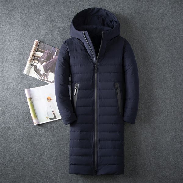 

2019 new autumn winter down jacket men x-long jacket male parka slim coat mens clothing overcoat men clothes, Black