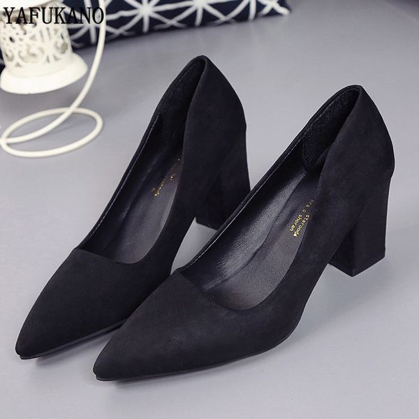 

fashion pumps women's shoes fashion high heels spring autumn female casual office shoes square heel women single, Black