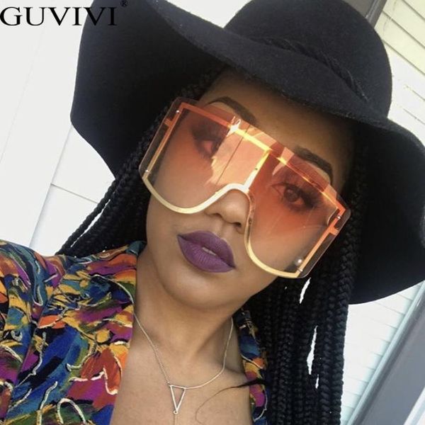

oversized goggle gradient sunglasses women fashion rimless sun glasses metal female shades luxulry brand designer eyewear cewhw