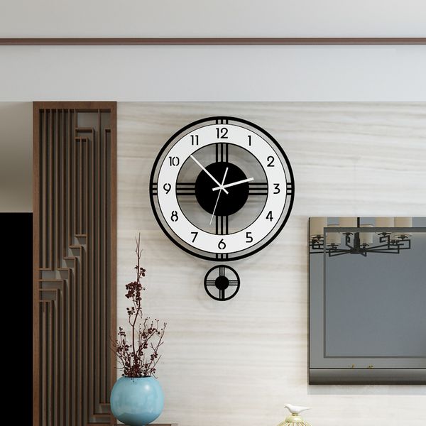 

swingable silent large wall clock modern design battery operated quartz hanging clocks home decor kitchen watch ing