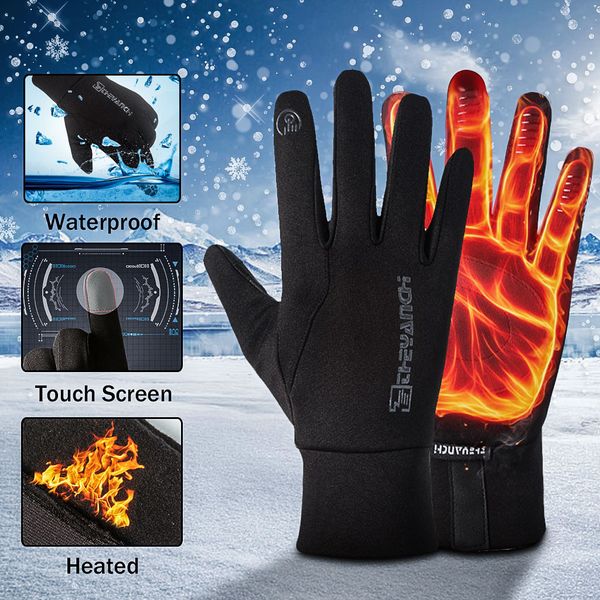 

1pair skiing gloves thermal outdoor sports waterproof windproof screen induction glove cycling fishing gloves#40