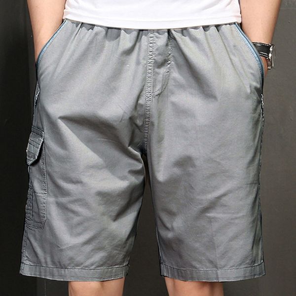 

summer man's casual sport middle-aged dad shorts cotton thin wear five point pants, White;red