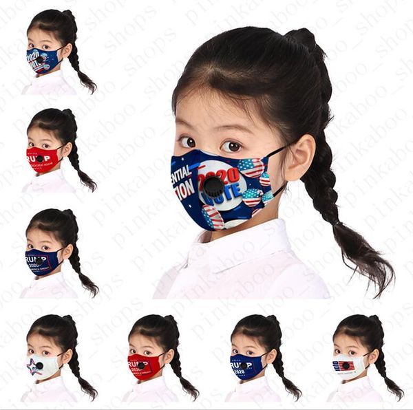 

pm2.5 kids 2020 usa america donald trump printing masks breather valve face mask with filter pocket summer outdoor cycling masks d52809, Blue