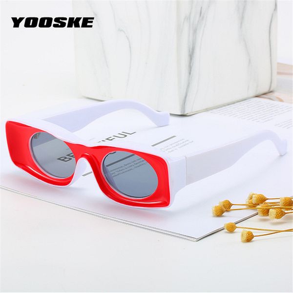 

yooske hip hop sunglasses men women oversized square sun glasses yellow pink trendy big frame uv400 mirror, White;black
