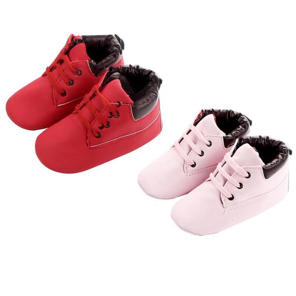 

newborn infant toddler baby boys girls kids shoes lace-up anti-slip flats boots