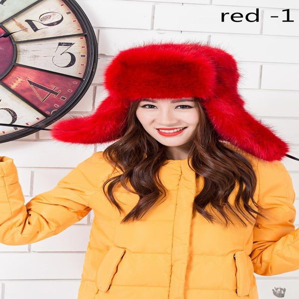 

2019 new fur lady winter hat catcher russian cavalry earmuffs winter warm ski cap ladies fur bombing cap, Blue;gray