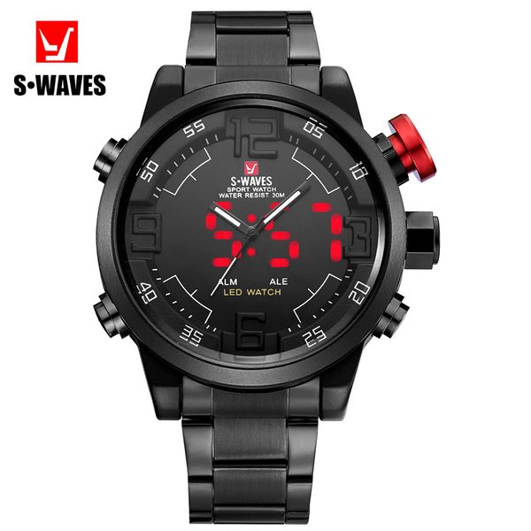 

luxury watches men sports watches waterproof led digital quartz men wrist watch clock male relogio masculino 2019, Slivery;brown