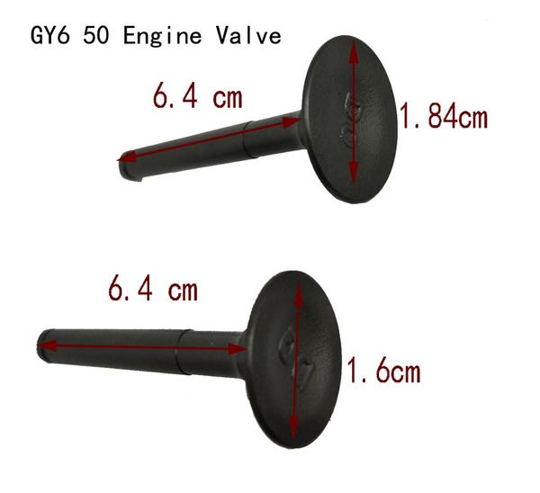 

z015 motorcycle engine valve intake exhaust stem valve for gy6 50 125 scooter moped atv engine go-kart qm-gy650-64