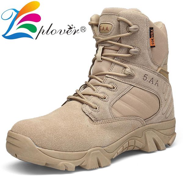 

autumn winter boots men safety shoes leather boots special force tactical desert combat ankle army work snow boot, Black