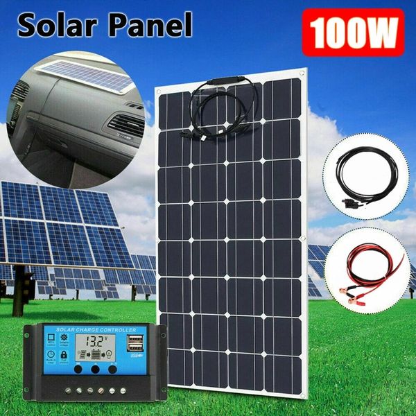 

100 Вт гибкая солнечная панель комплект для дома солнечной энергии системы для кемпинга автомобиля 12 в 18 в 24 в гибкие солнечные панели наборы