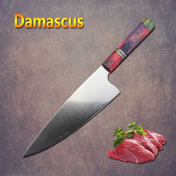 

luokesi 67-layer damascus steel kitchen knife solid wood sharp chef knife fruit cleaver multi-function kitchen knife