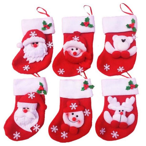 Christmas Stocking Mini Sock Santa Claus Candy Gift Bag Xmas Tree Hanging Decor