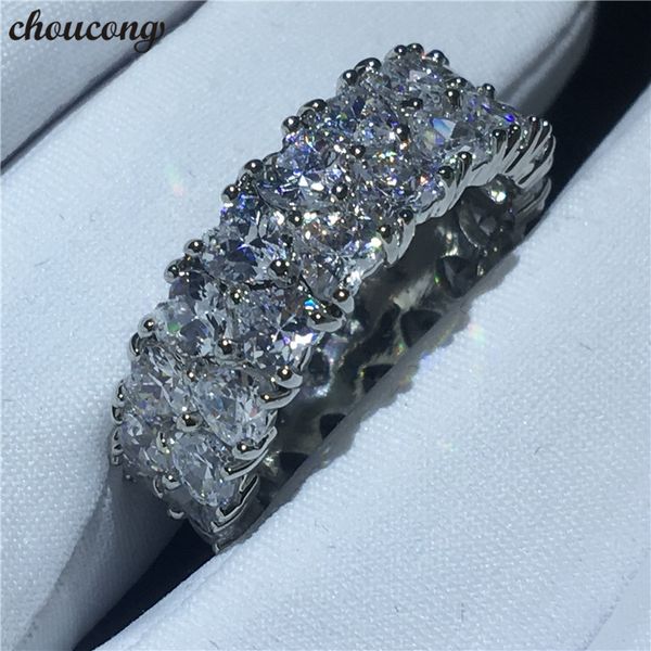 Choucong coração forma anel de diamante Cz White Gold Filled Promise Anéis de Noivado Wedding Band para as mulheres homens Dedo Jóias