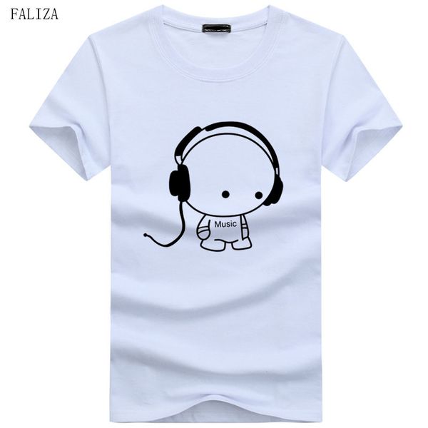 

faliza 2019 new summer t shirts fashion dj carton boy character printed t-shirts hip hop short sleeve tees 5xl tx111, White;black