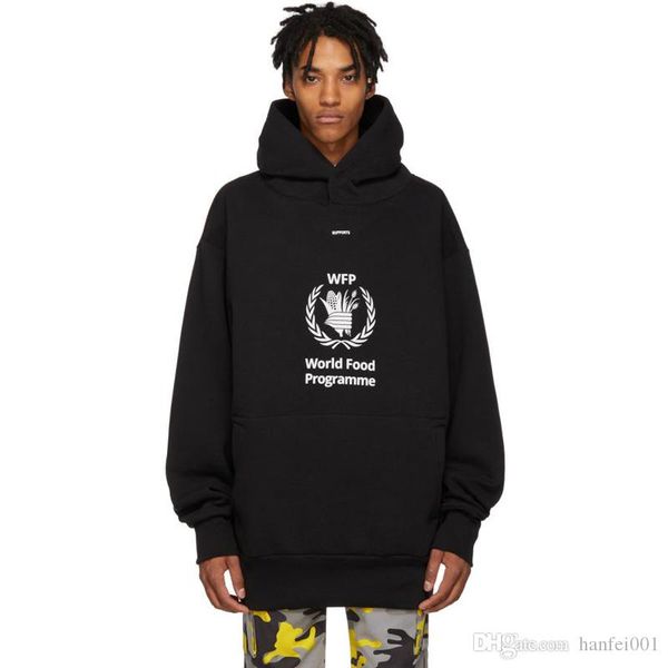 

18fw blcg letters printed hoodies wfp sweatshirts fashion men women couple sweatshits world food programme hflswy197, Black