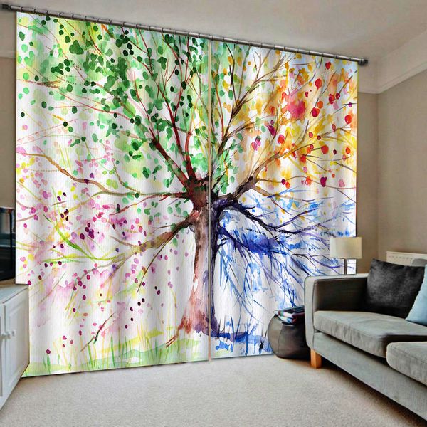 

custom curtains color abstract tree 3d curtain printing blockout polyester p drapes fabric for room blackout curtains