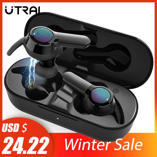 

utrai wireless earphones bluetooth 5.0 tws earbuds true wireless stereo hifi touch headset for xiaomi phone gaming sport headset
