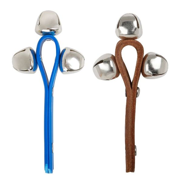 

musical rhythm leather strap wrist rattles shaking 3/5 jingle bells for kids new
