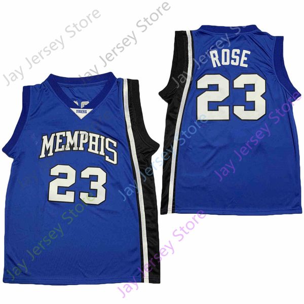 

2020 new ncaa memphi tigers jerseys 23 rose college basketball jersey blue size youth adult, Black;red