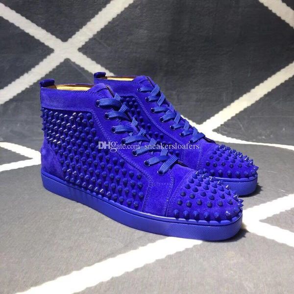 

italy design red bottom studded spikes sneaker high shoes men's sneaker red rubber sole ultra-comfort men flat orlato rantus wholesale, Black