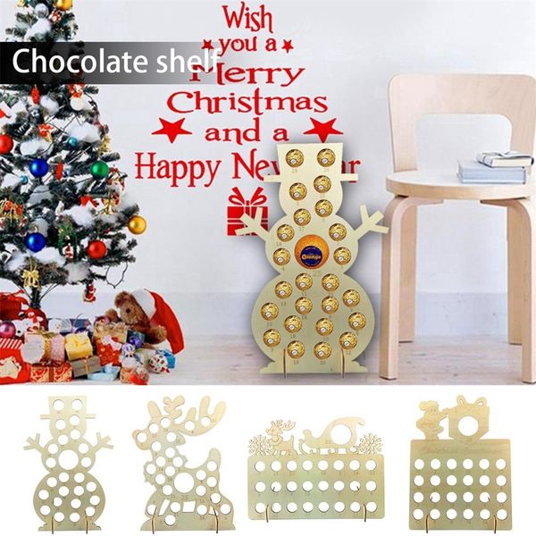 

christmas advent calendar ornaments wooden chocolate storage shelf for christmas wedding decoration