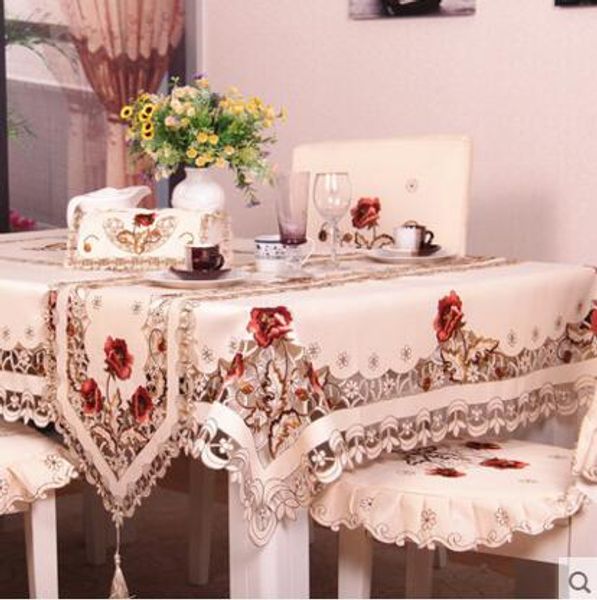 

#220 square flower embroidery tablecloth table cloth dinner mat europe polyester mat table cover wholesale fg213