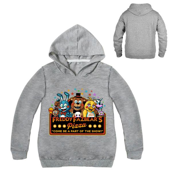 

five nights at 's clothing camiseta kids t-shirt boys clothes cartoon children long sleeves t shirts 5 freddys hoodie, Black