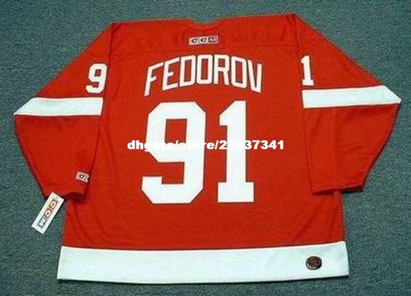 

wholesale mens sergei fedorov detroit red wings 2002 ccm away retro hockey jersey, Black;red