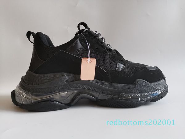 

fashion paris triple s 3.0 crystal bottoms vintage sneakers men women casual shoes tripler red green luxe designer platform shoe ar01, Black