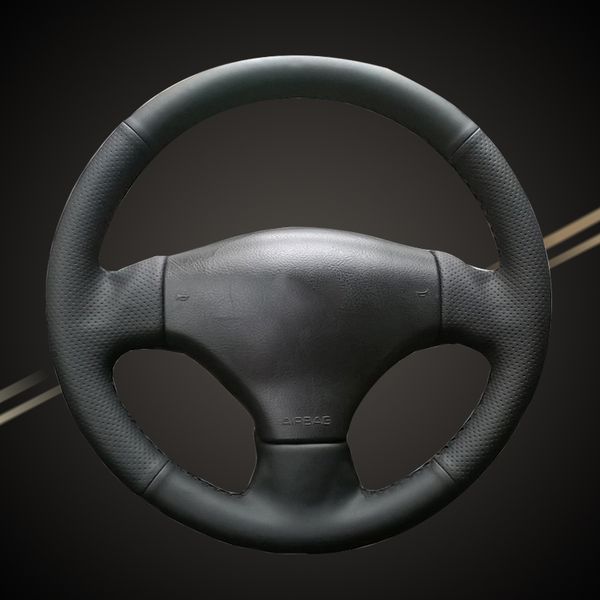 

car braid on the steering wheel cover for 206 2003-2006 car-styling auto braiding wheel covers interior accessory