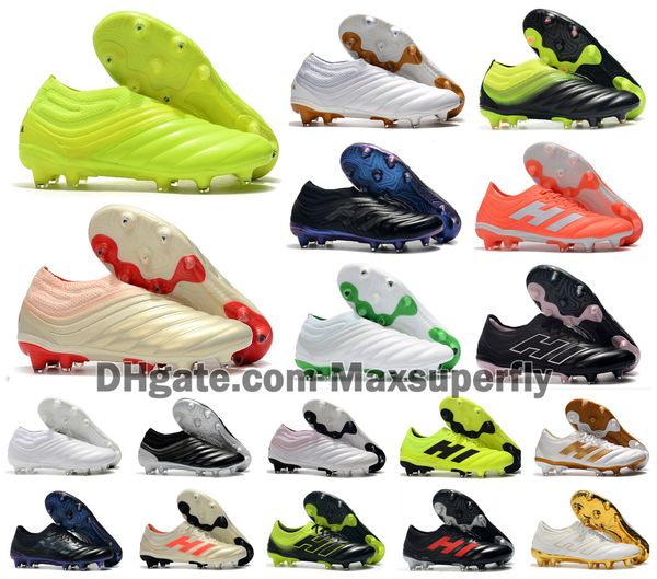 

2019 new mens copa 19+ 19.1 fg 19+x 19 slip-on champagne solar red soccer football shoes boots scarpe calcio cleats size 39-45