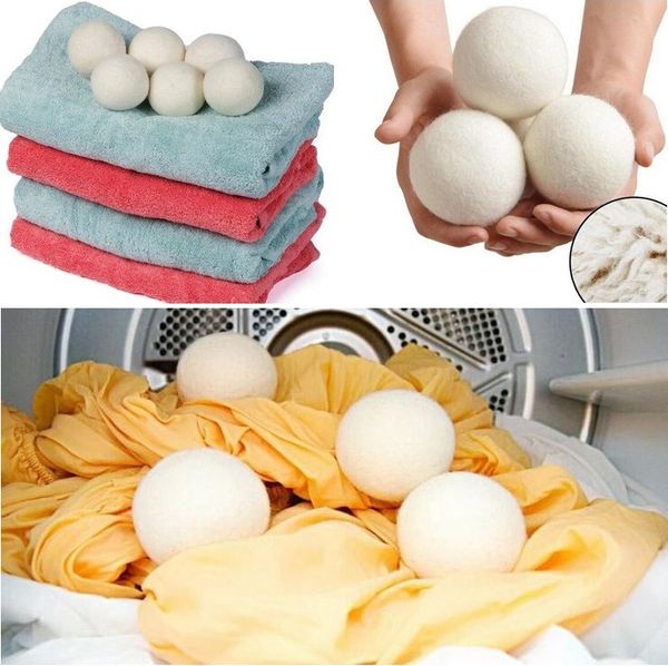 

100% wool dryer balls premium reusable natural fabric softener static reduces helps dry clothes in laundry quicker 6cm/7cm/8cm