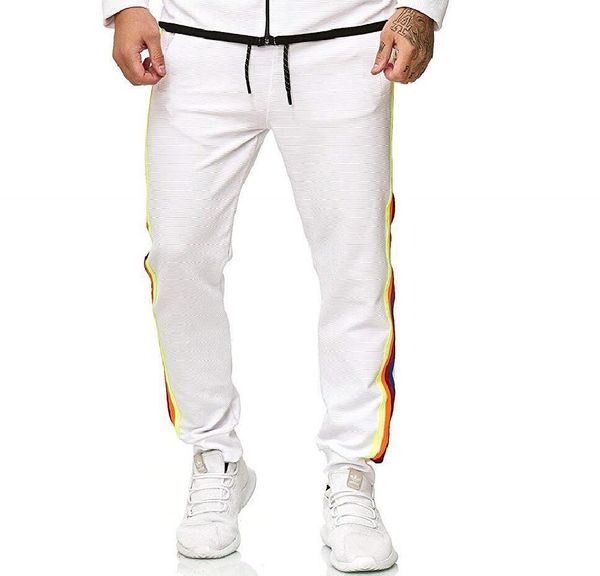 

oeak 2019 striped reflective pant mens 2019 hip hop casual joggers sweatpants trousers male street fashion mens trousers, Black