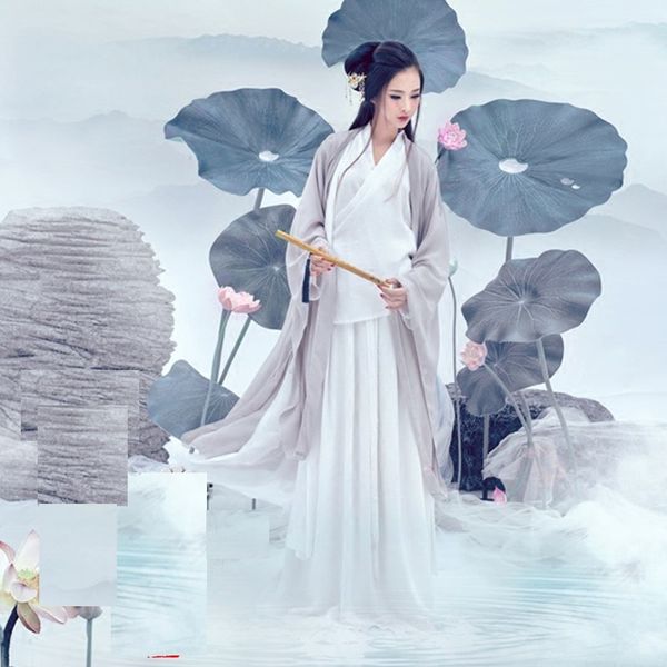 

feng he chinese style vintage elegant simple hanfu thematic pgraphy costume for women, Black;red