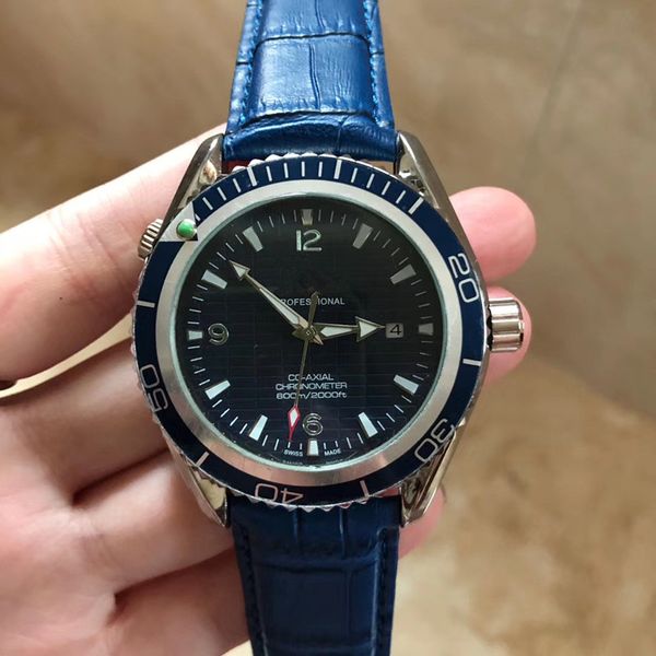 

waterproof brand james sports men's skyfall automatic 007 leather strap selling movement watch bond stylish men's watch hbscq, Slivery;brown