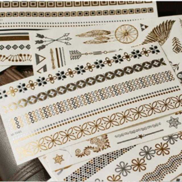 

temporary tattoos 8 styles fashion bronzing retro tattoo stickers brand for women waterproof paste