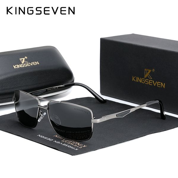 

kingseven 2020 марка классический квадратный поляризованные очки мужские driving мужской солнцезащитные очки очки уф блокировка oculosn7906, White;black