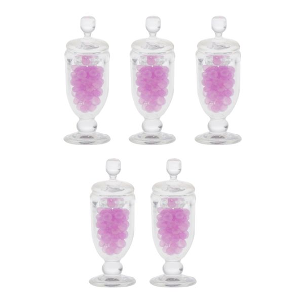 

5шт 1/12 dollhouse миниатюрные сладкие конфеты jar с поддельными конфеты