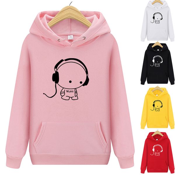 

women sweatshirt long sleeve hoodies print loose hoodie automn&winter women's sweatshirts lady sudadera mujer con capucha l913, Black
